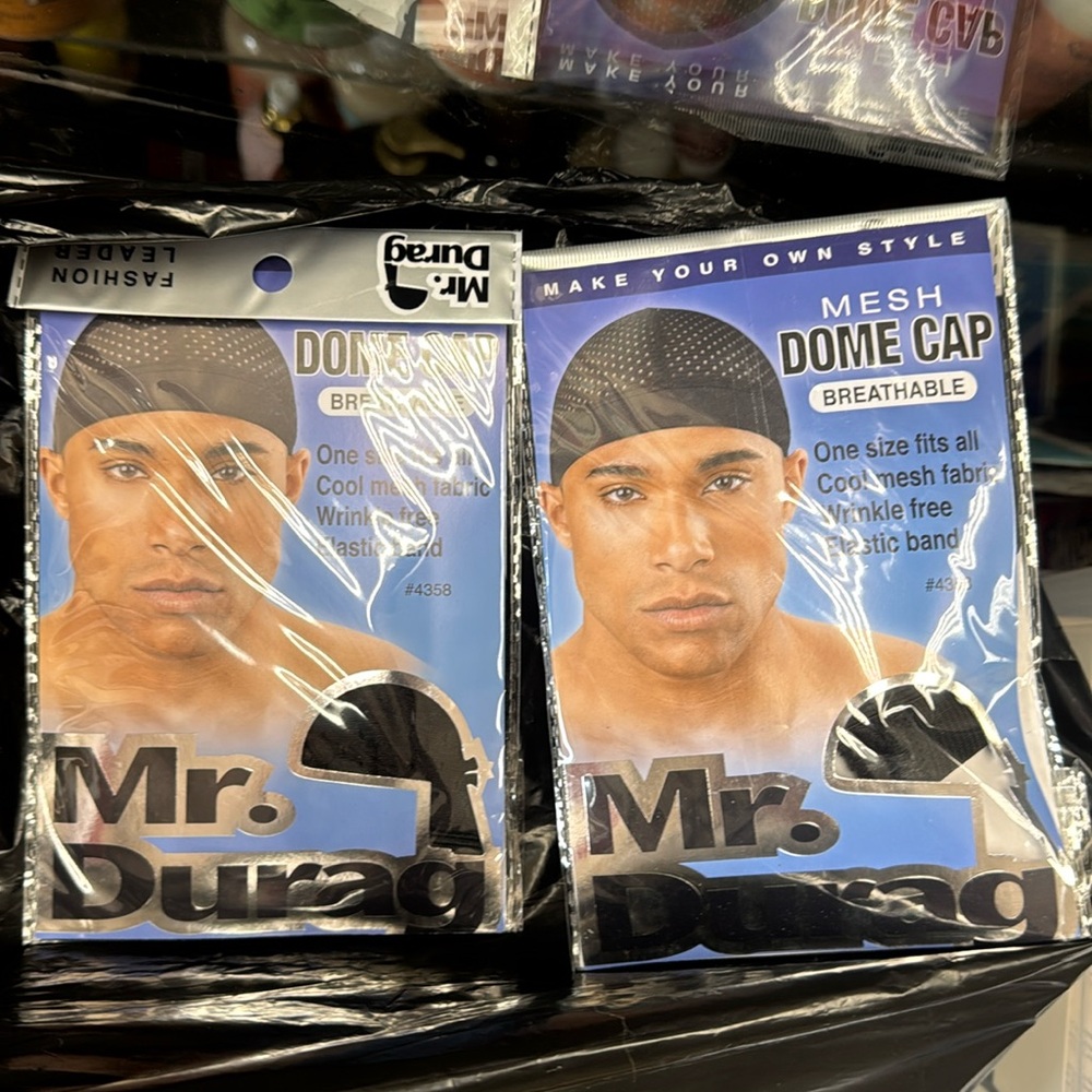 2pcs Mr. Durag mesh Dome Cap Black